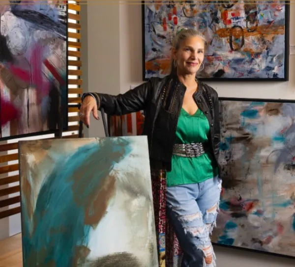 Freedom Follows Forgiveness original abstract painting by contemporary abstract artist Marcy Stone